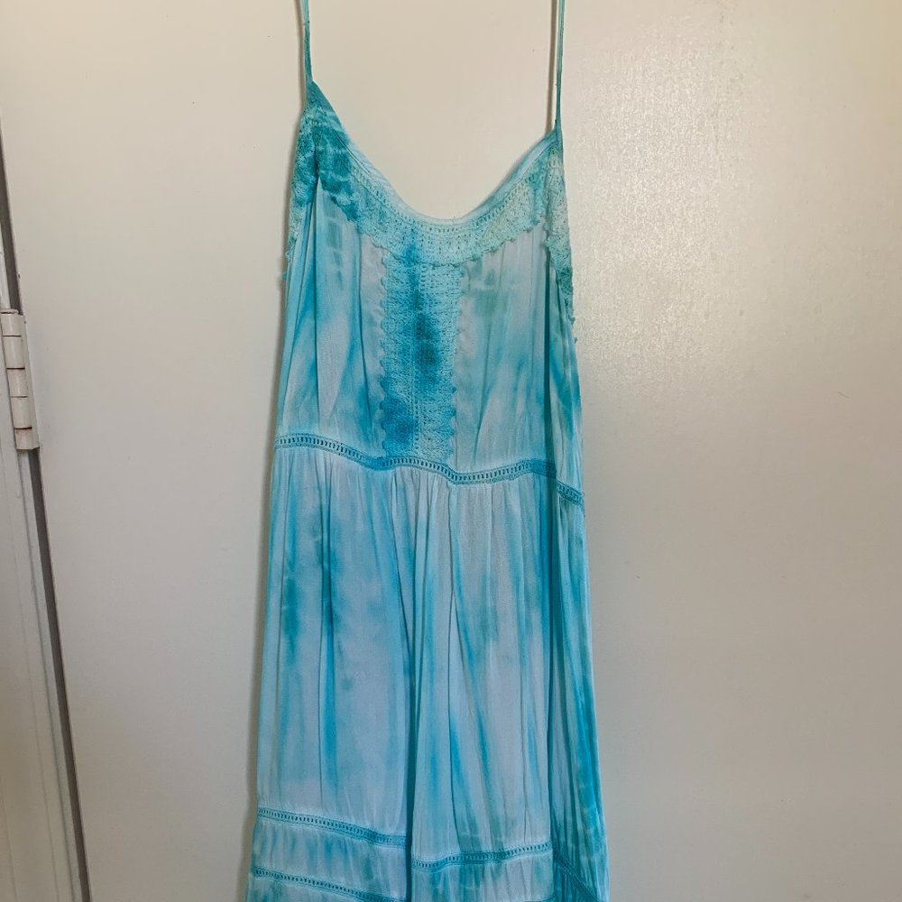 Blue tie-dye dress